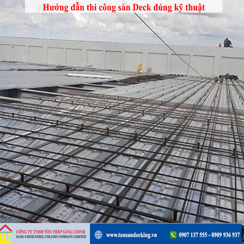 Hướng dẫn chi tiết thi công sàn deck bằng tôn cho người mới bắt đầu