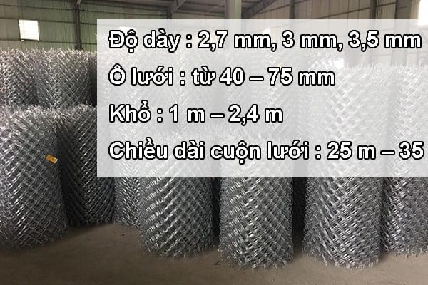 Kích thước khổ lưới B40 tiêu chuẩn