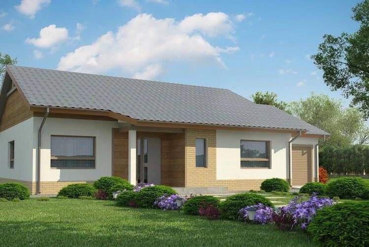 Mẫu nhà sử dụng tôn lợp màu ghi xám hiện đại