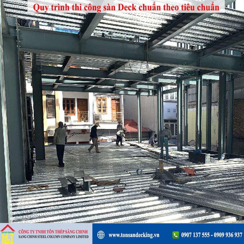 Quy trình thi công tôn sàn deck
