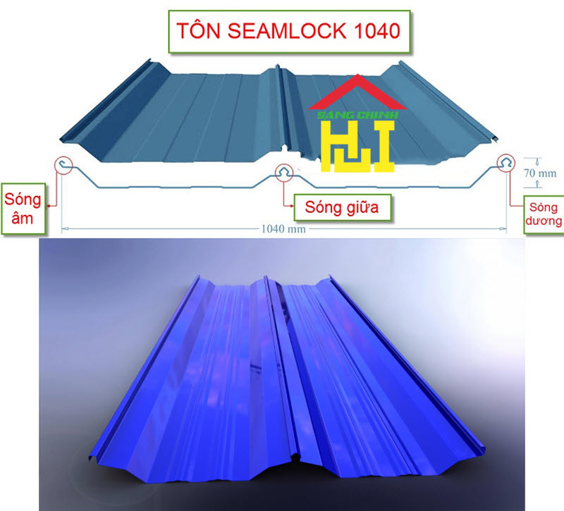 Tôn Seamlock Đông Á 1040mm