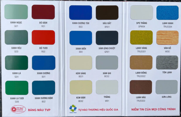 Bảng Màu Tôn Việt Úc