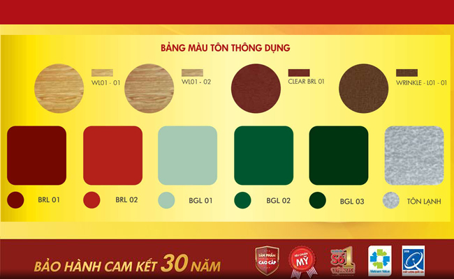 Bảng màu tôn hoa sen