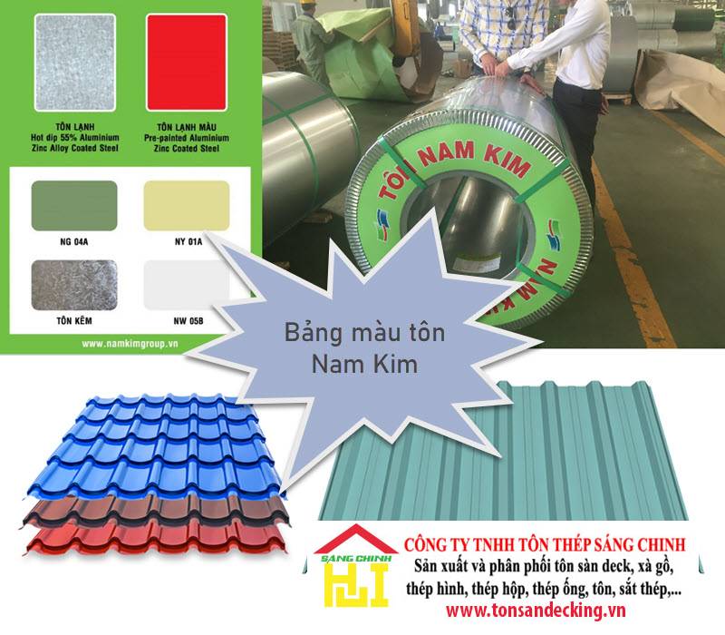 Bảng màu tôn Nam Kim