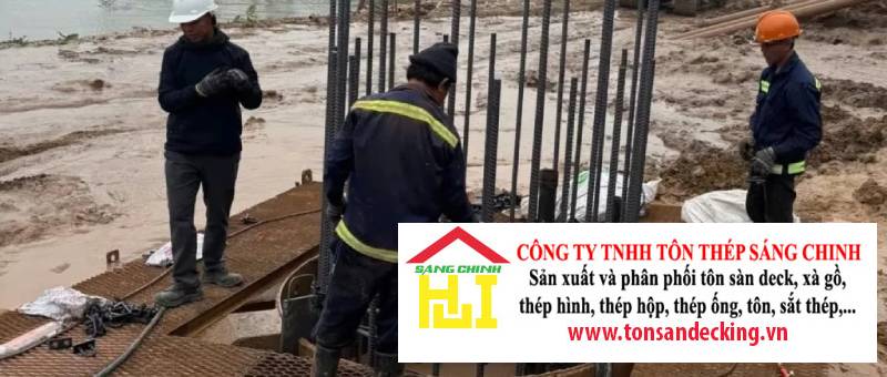Cóc nối lồng thép cọc khoan nhồi và tường vây