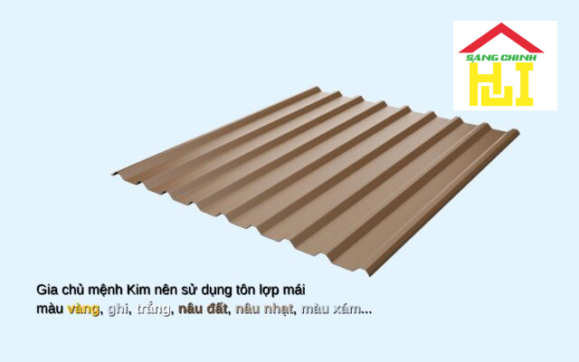 Các màu tôn lợp mái hợp mệnh Kim