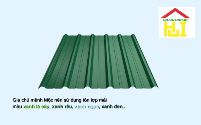 Các màu tôn lợp mái hợp mệnh Mộc