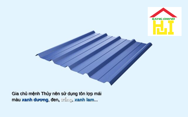 Các màu tôn lợp mái hợp mệnh Thủy