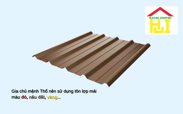 Các màu tôn lợp mái hợp mệnh Thổ