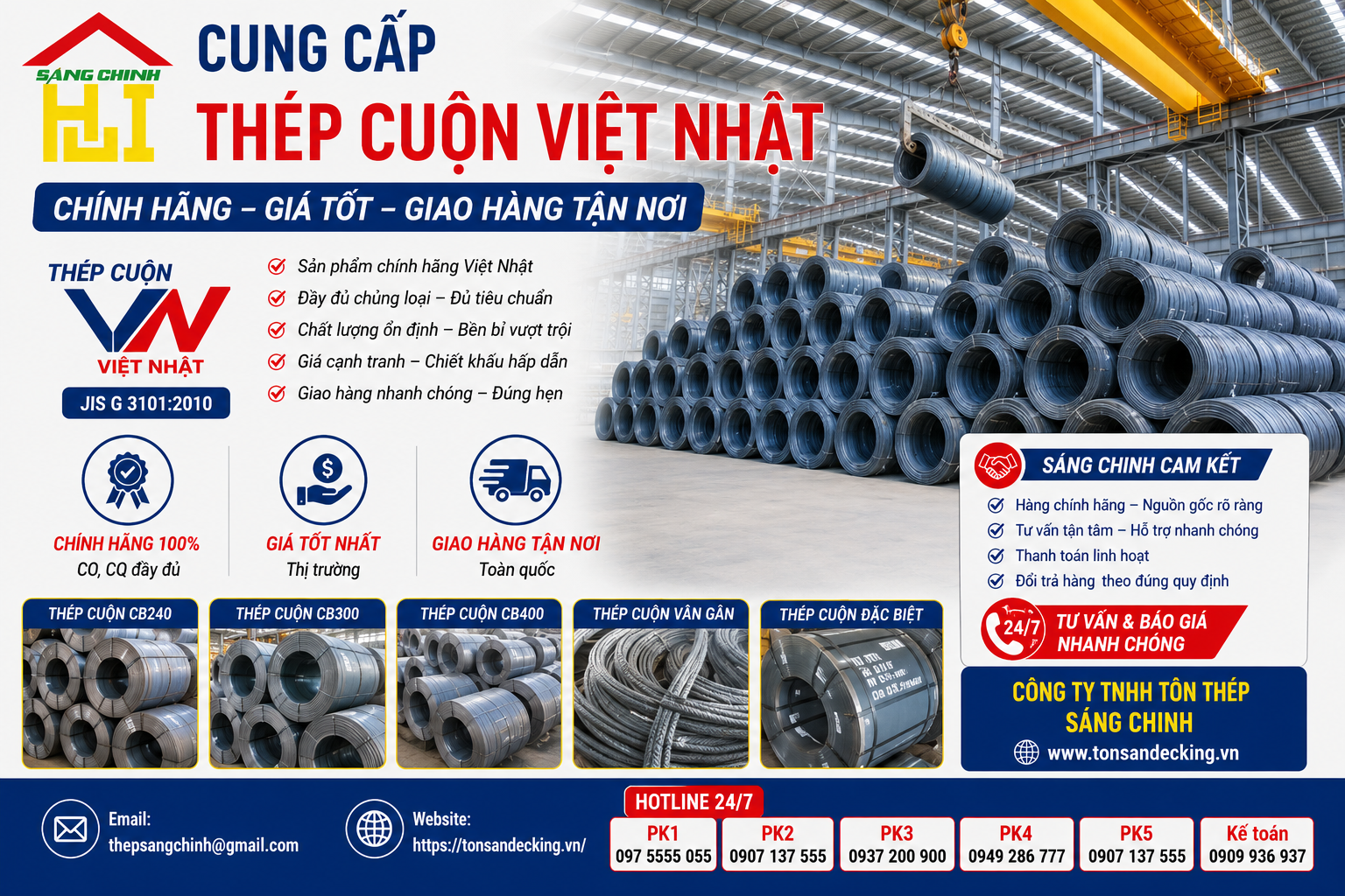 Cung cấp thép cuộn Việt Nhật chính hãng - giá tốt - giao hàng tận nơi