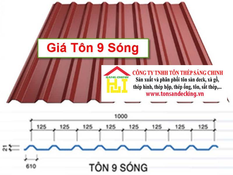 Giá tôn 9 sóng vuông