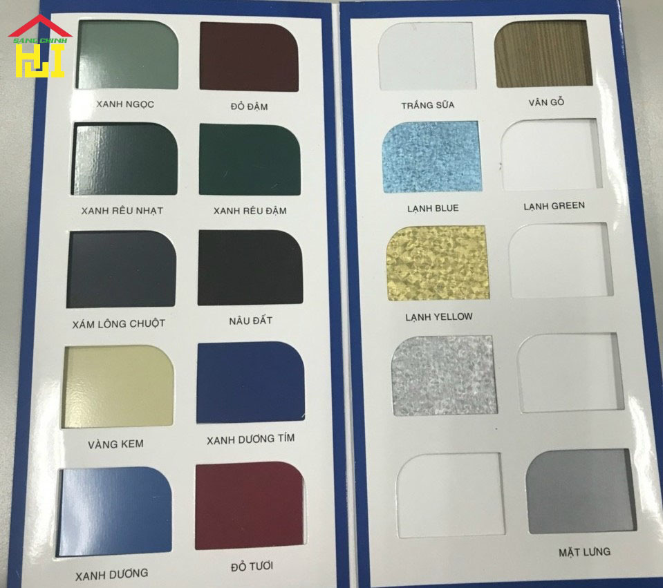 Bảng màu tôn Việt Nhật