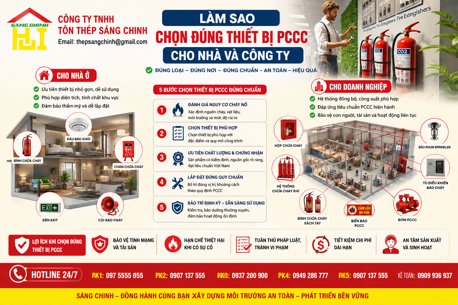 Làm sao chọn đúng thiết bị PCCC cho nhà và công ty