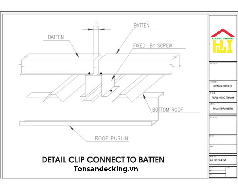 Liên kết xà gồ phụ và bản mã Omega