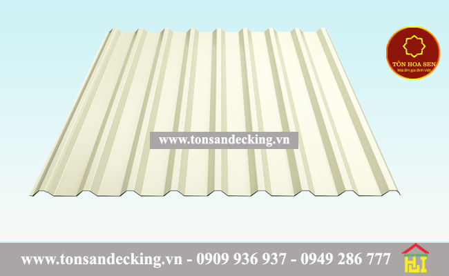 Tôn hoa sen màu mạ non vàng