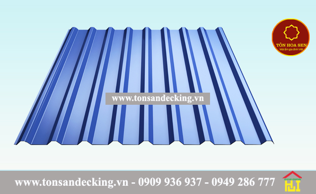 Tôn hoa sen màu xanh Dương