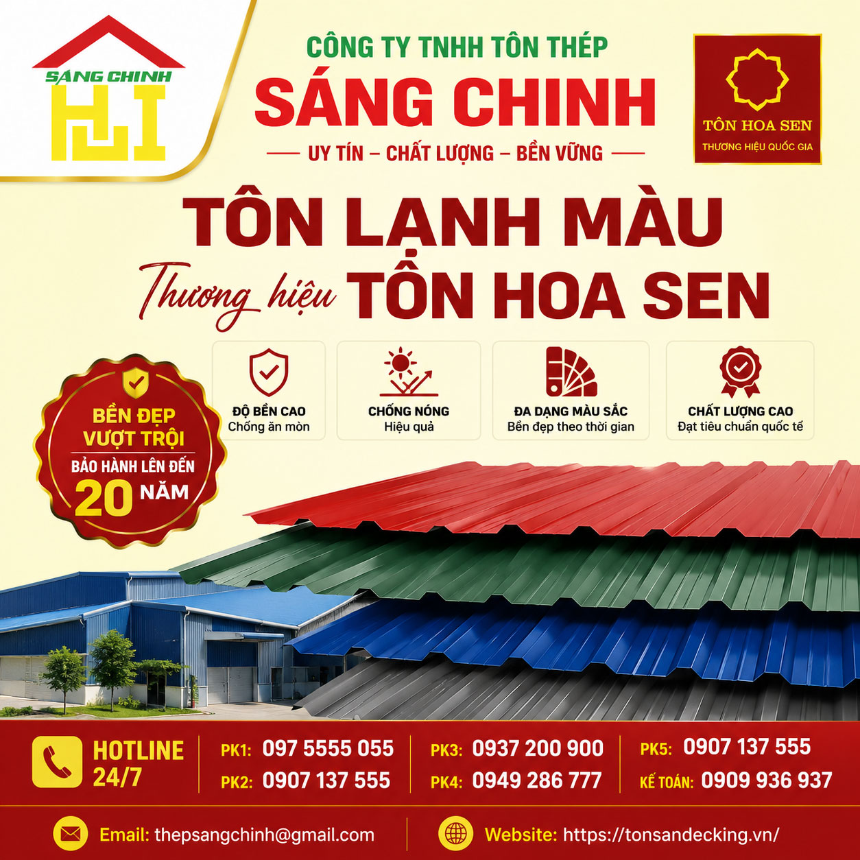 TÔN LẠNH MÀU HOA SEN