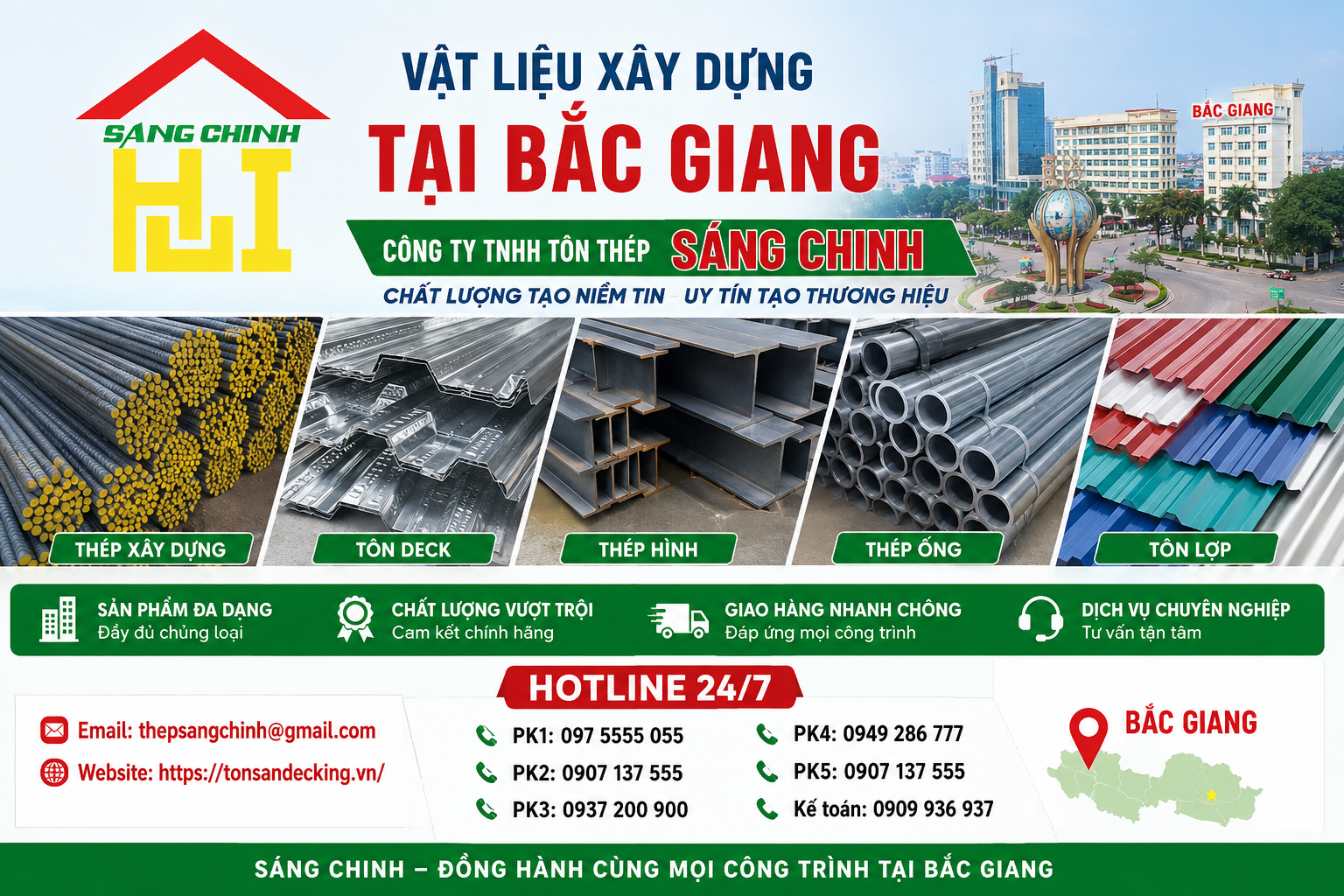 Vật liệu xây dựng tại Bắc Giang