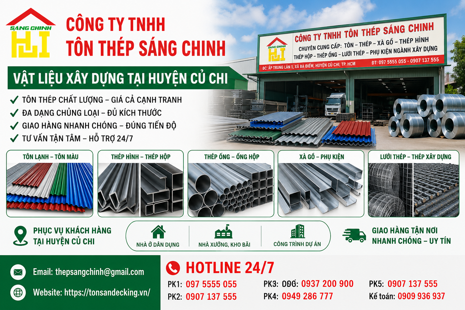 Vật liệu xây dựng tại Huyện Củ Chi
