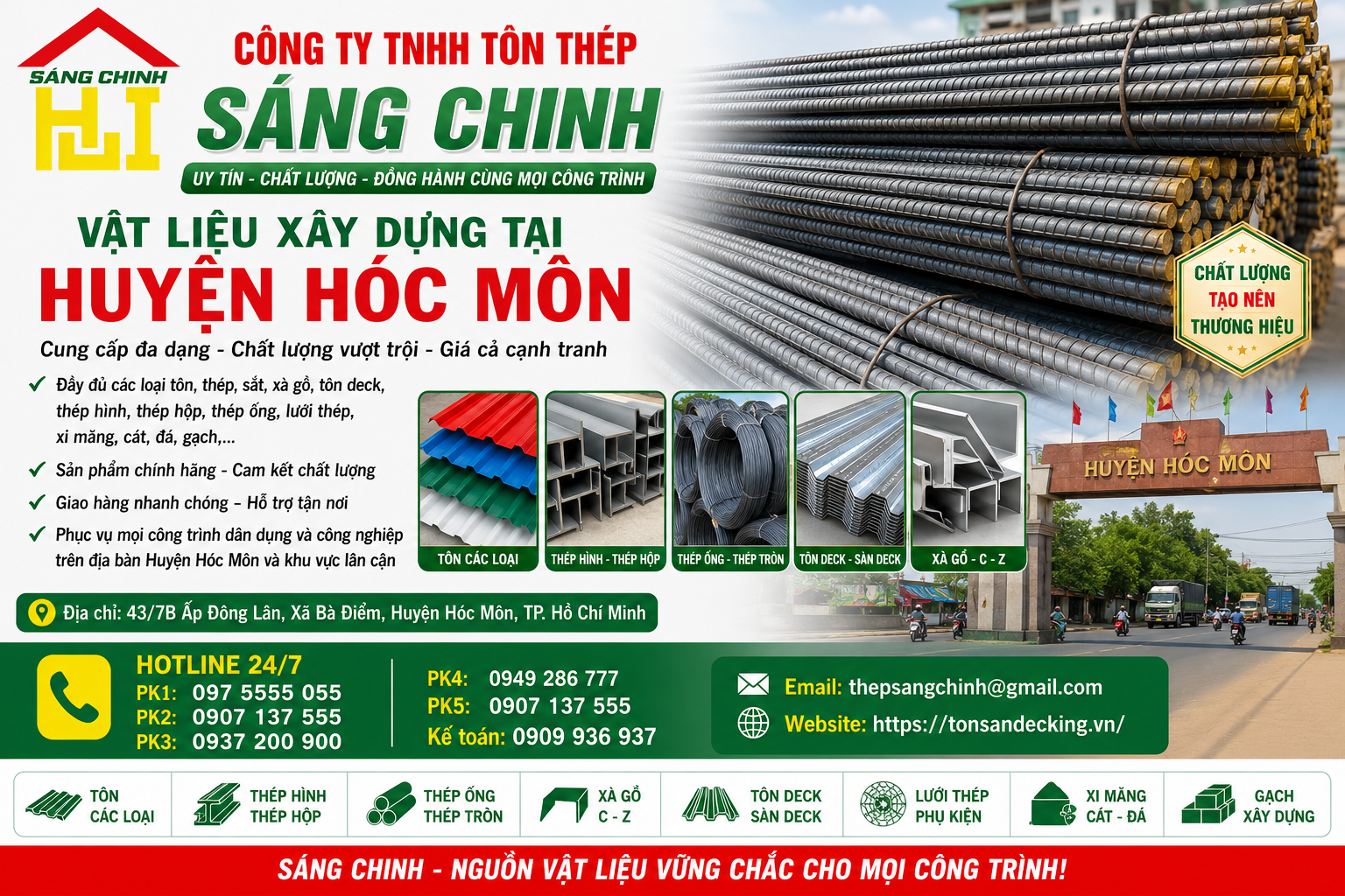 Vật liệu xây dựng tại Huyện Hóc Môn