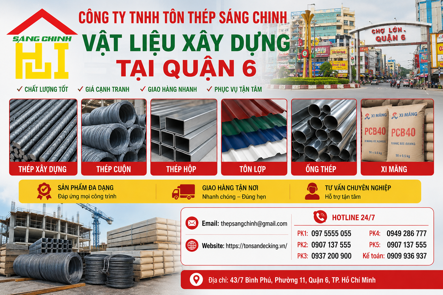 Vật liệu xây dựng tại Quận 6