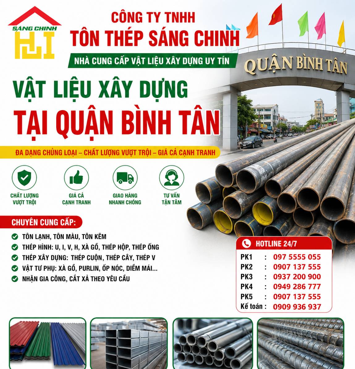 Vật liệu xây dựng tại Quận Bình Tân