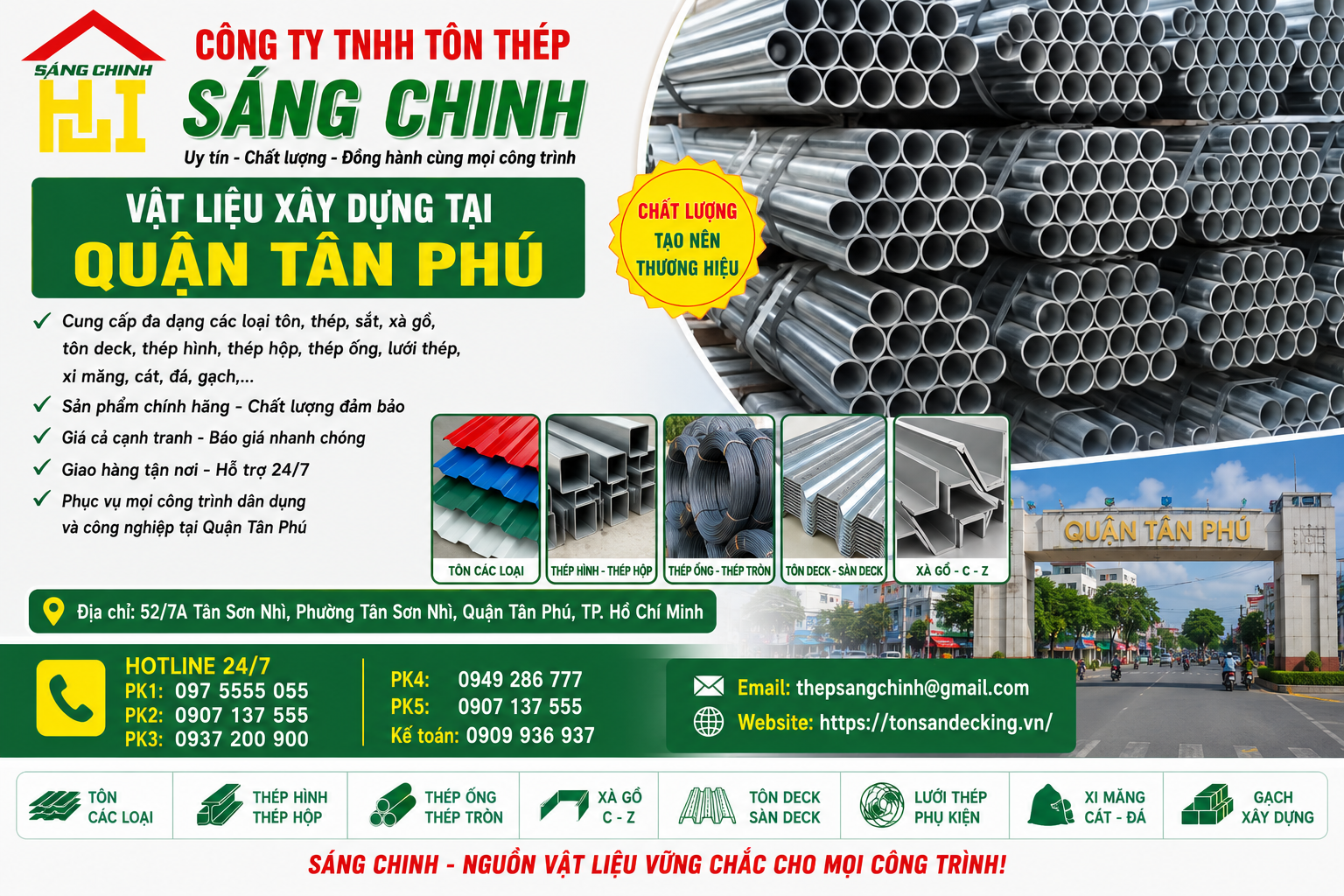 Vật liệu xây dựng tại Quận Tân Phú