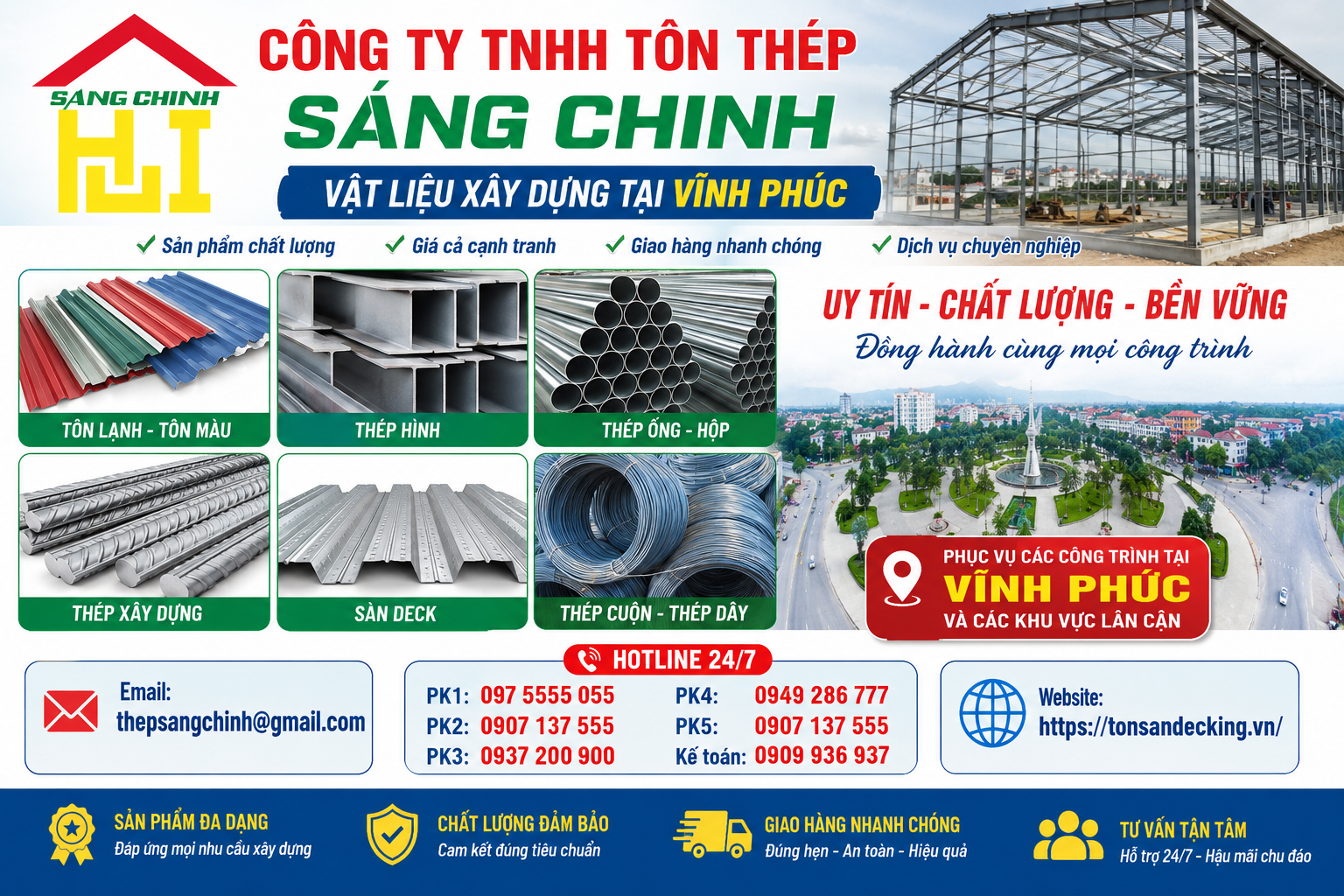 Vật liệu xây dựng tại Vĩnh Phúc