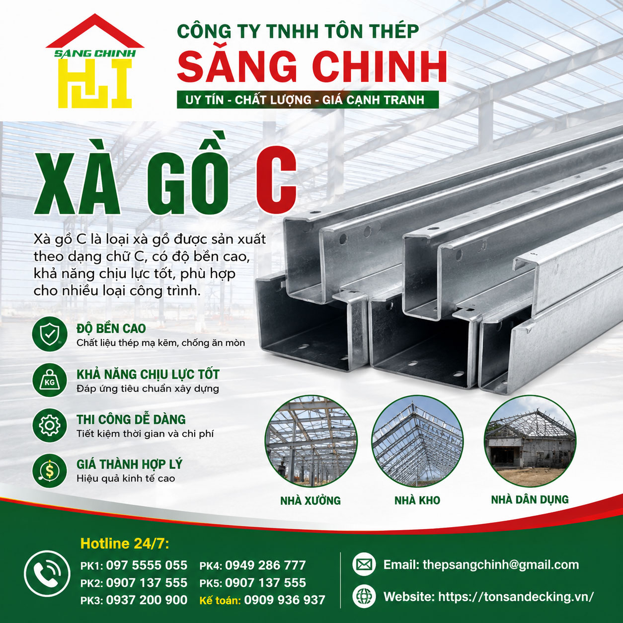 Bảng Báo Giá Xà Gồ C: Thông Tin Chi Tiết Và Địa Chỉ Uy Tín Tại TP.HCM