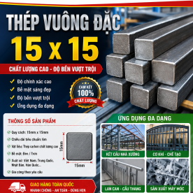 Bảng báo giá thép vuông đặc 15 x 15
