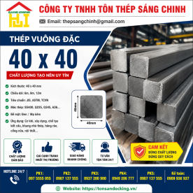 Bảng báo giá thép vuông đặc 40 x 40