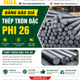 Bảng báo giá thép tròn đặc phi 26