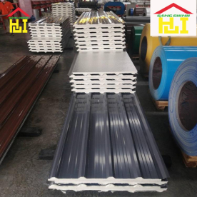 Tôn cách nhiệt Hoa Sen 3 lớp tôn nền dày 0.45mm + PU + tôn 0.35mm