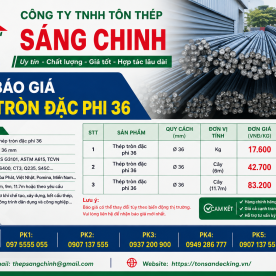 Bảng báo giá thép tròn đặc phi 36