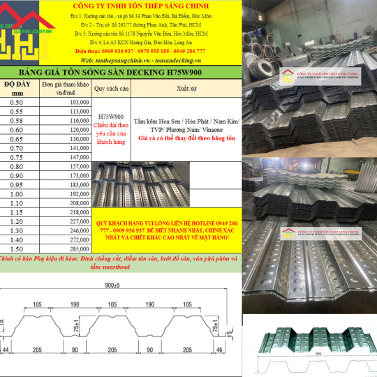 Tôn Sàn deck H75W900