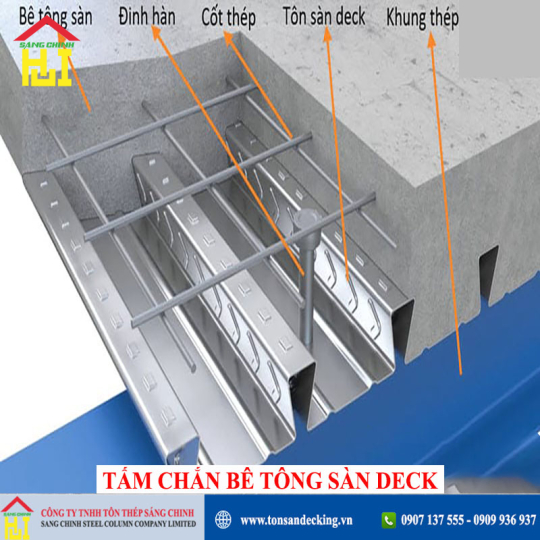 Tấm đổ sàn deck bê tông