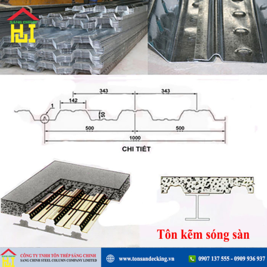 Tôn kẽm sóng sàn