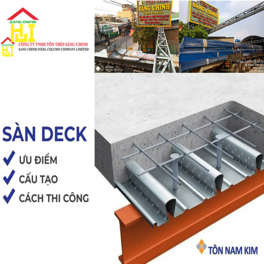 Tôn sàn decking Nam Kim