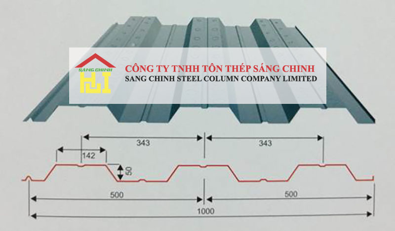 Tôn đổ sàn sóng cao 50mm